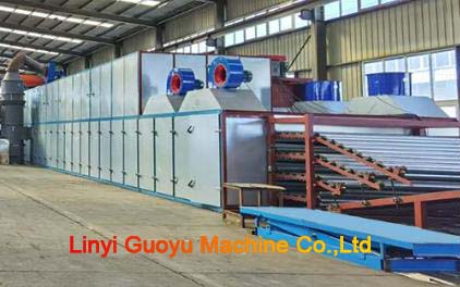 Veneer drying process of plywood machine rotary veneer dryer after wood cutting